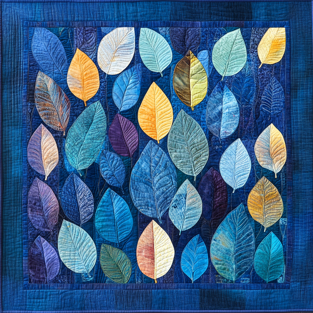 Organic Leaves - Blue Blanket - Image 2