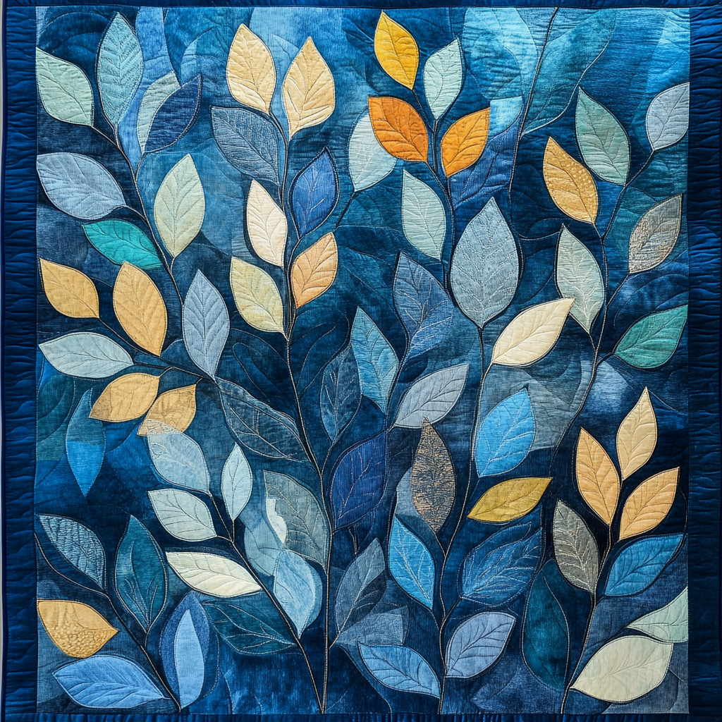 Organic Leaves - Blue Blanket - Image 4