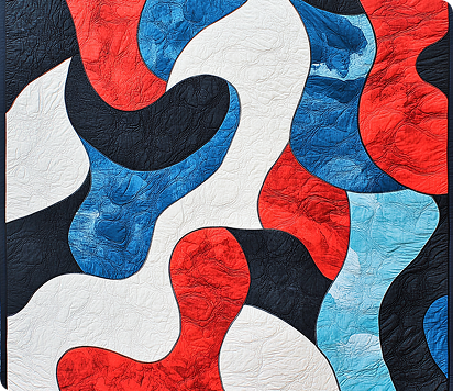 Abstract Shapes - Red, White and Blue Blanket
