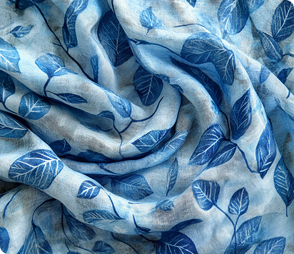 Organic Leaves - Blue Blanket